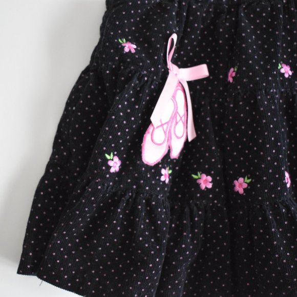 Rare Editions Corduroy Floral Polka Dot Ballet Jumper Dress 6 Months - Picture 6 of 11